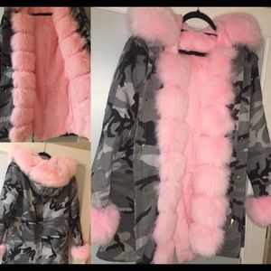 Mink army print jacket